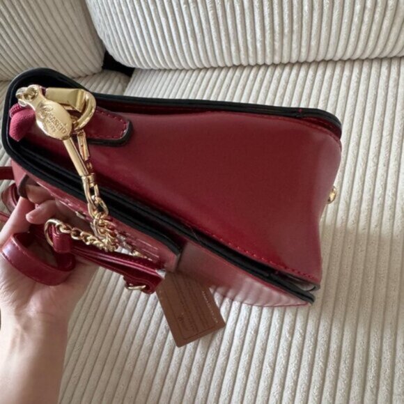 Red Wildflower Handmade Crossbody Satchel Evening Bag - Picture 8 of 8